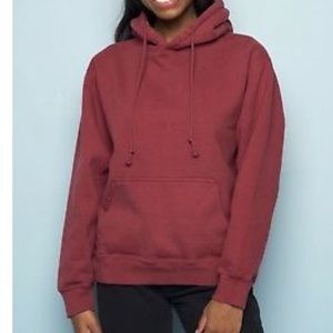 SOLD Brandy Melville Christy Fleece Hoodie Sweatshirt Burgundy